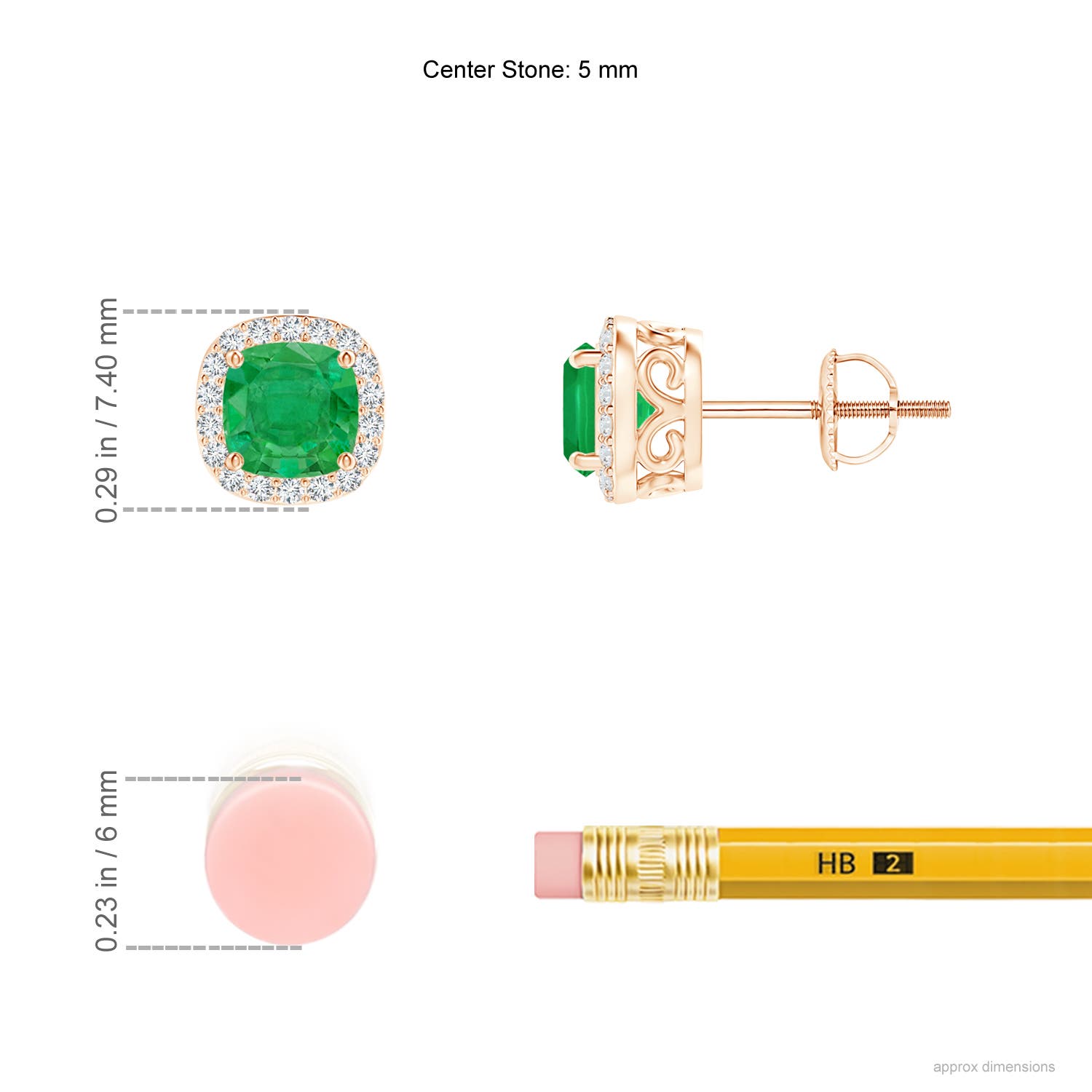 AA - Emerald / 0.61 CT / 14 KT Rose Gold