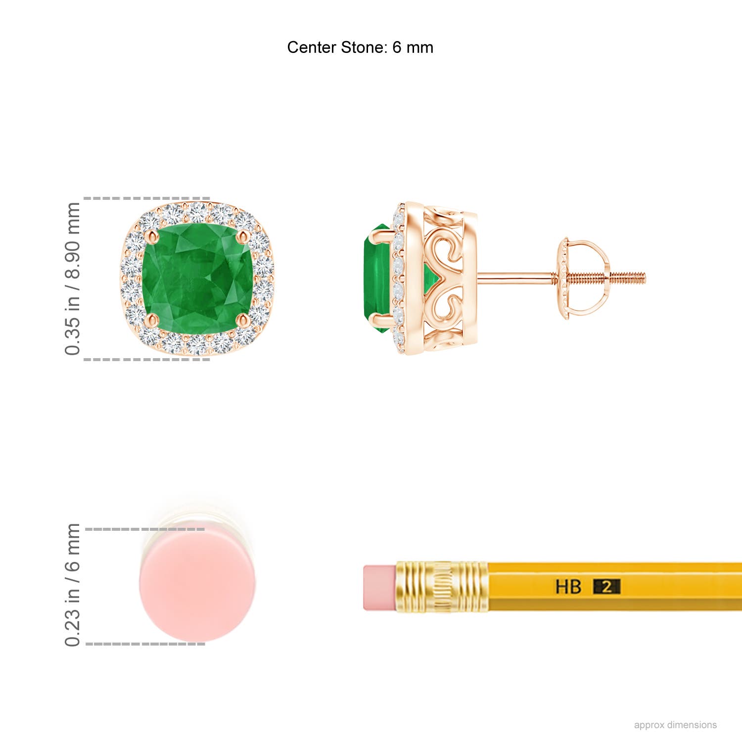 A - Emerald / 1.28 CT / 14 KT Rose Gold