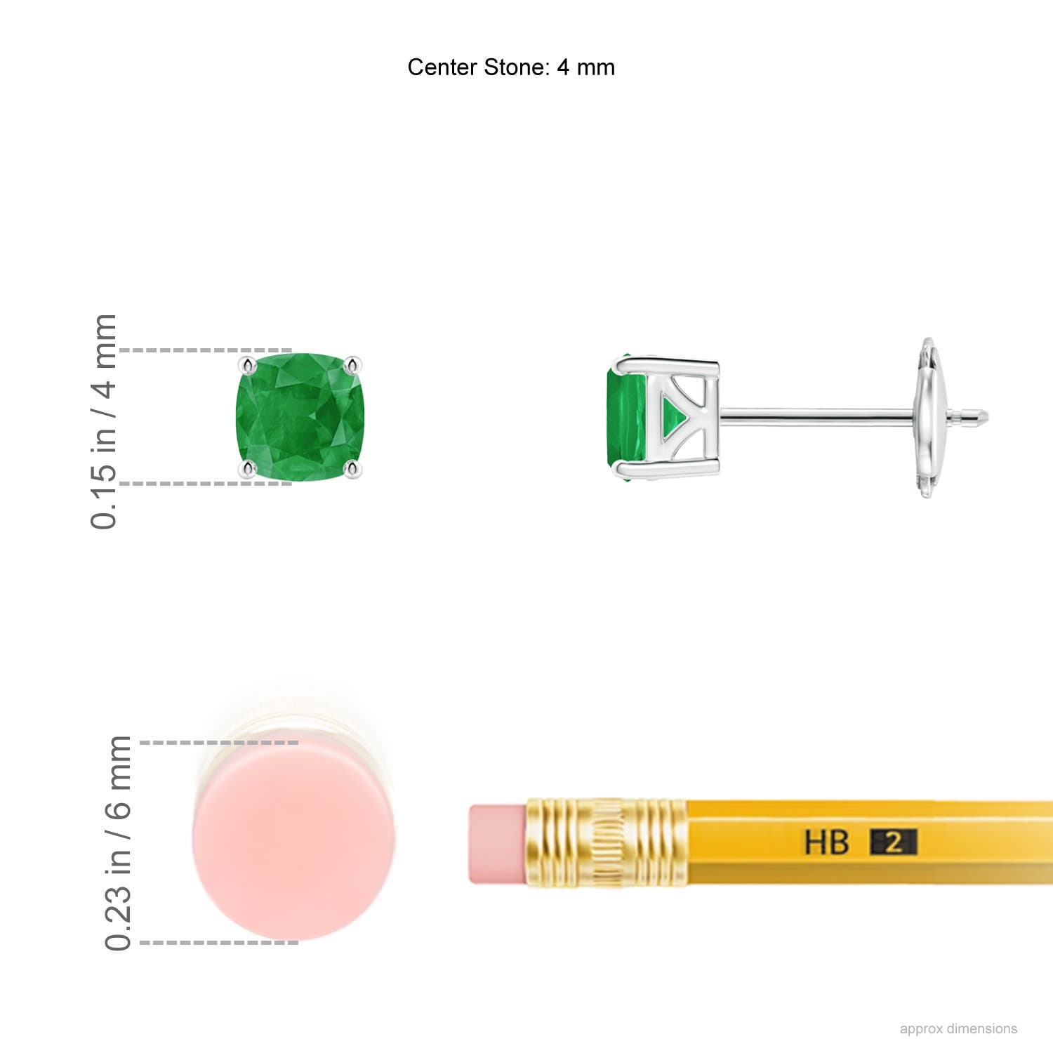 A - Emerald / 0.5 CT / 14 KT White Gold