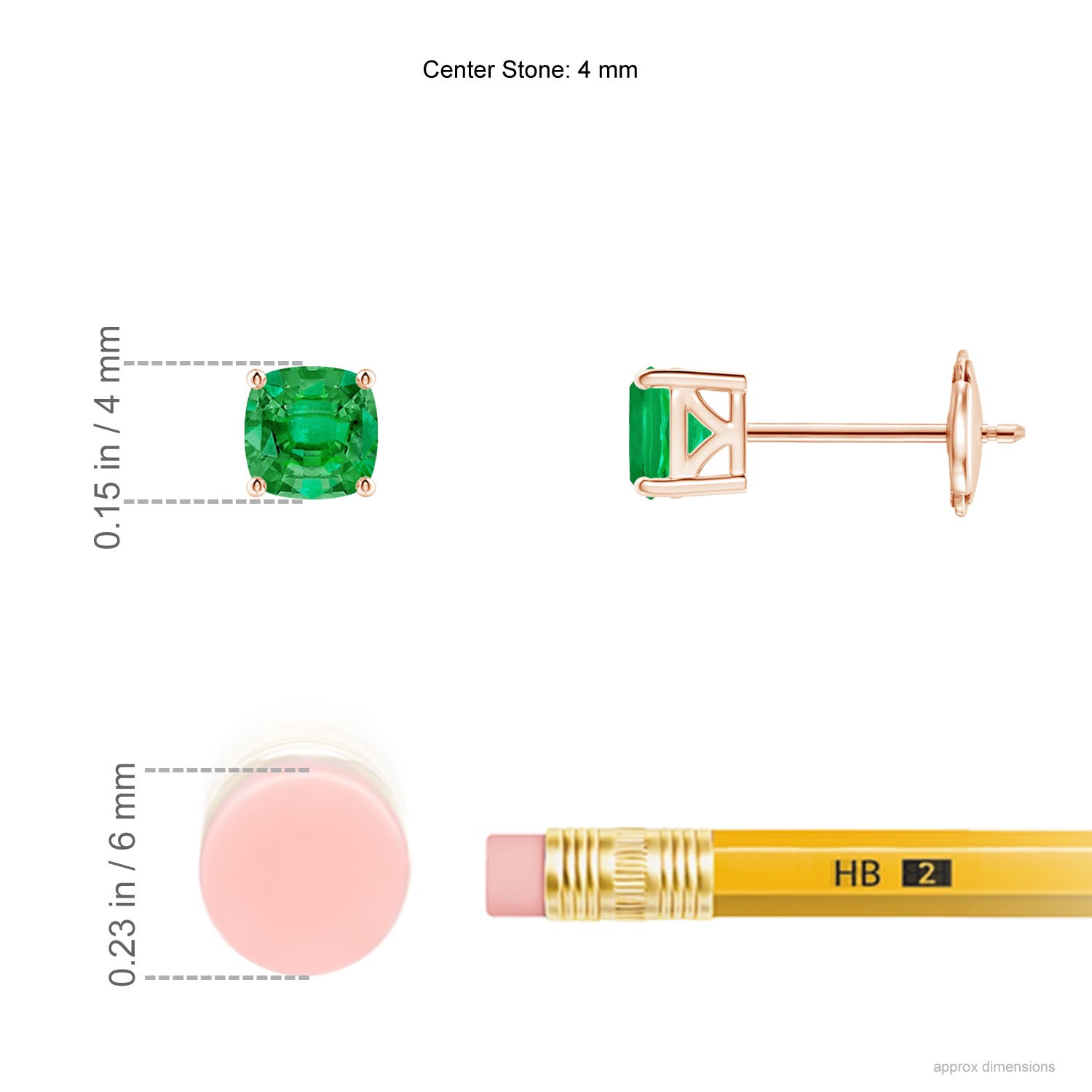 AAA - Emerald / 0.5 CT / 14 KT Rose Gold