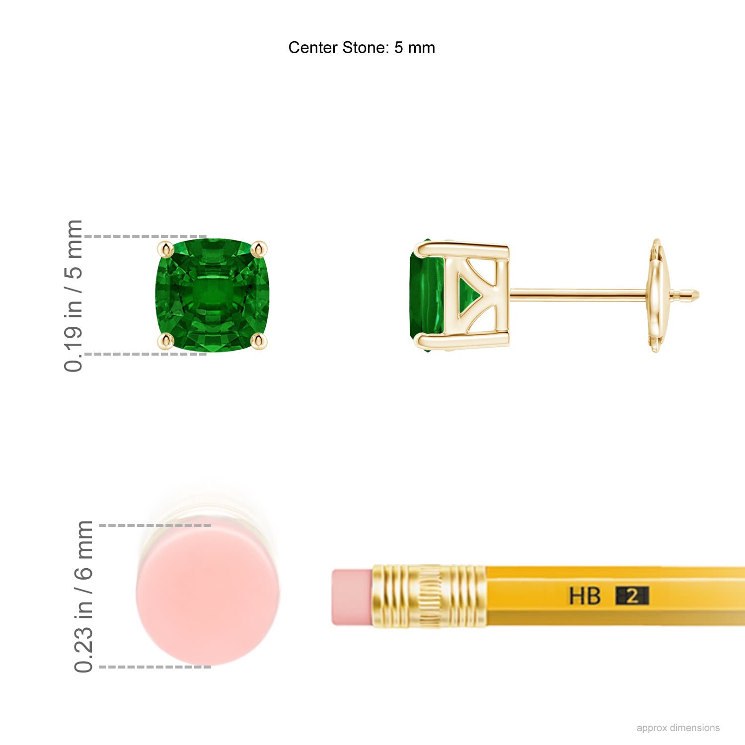 AAAA - Emerald / 1.1 CT / 14 KT Yellow Gold