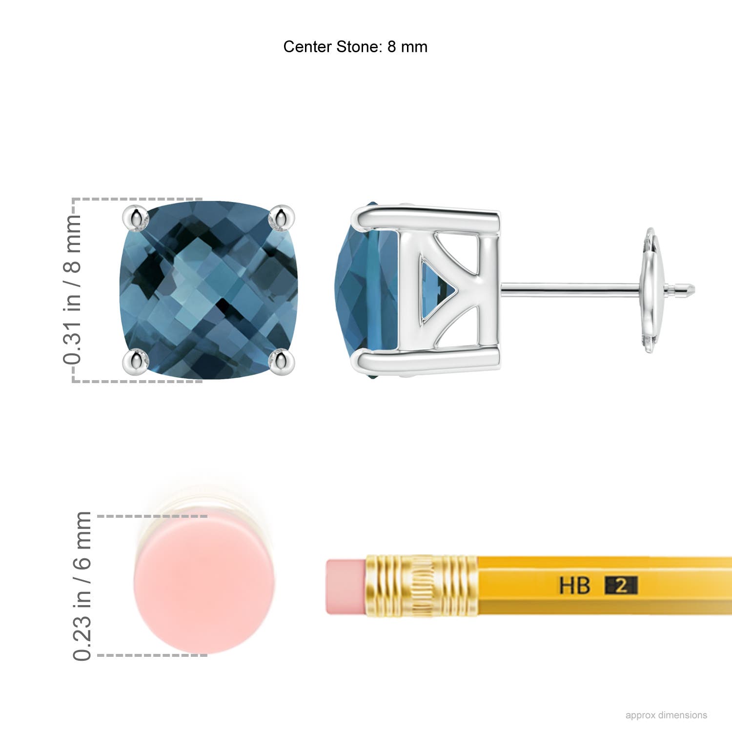 A - London Blue Topaz / 4.8 CT / 14 KT White Gold