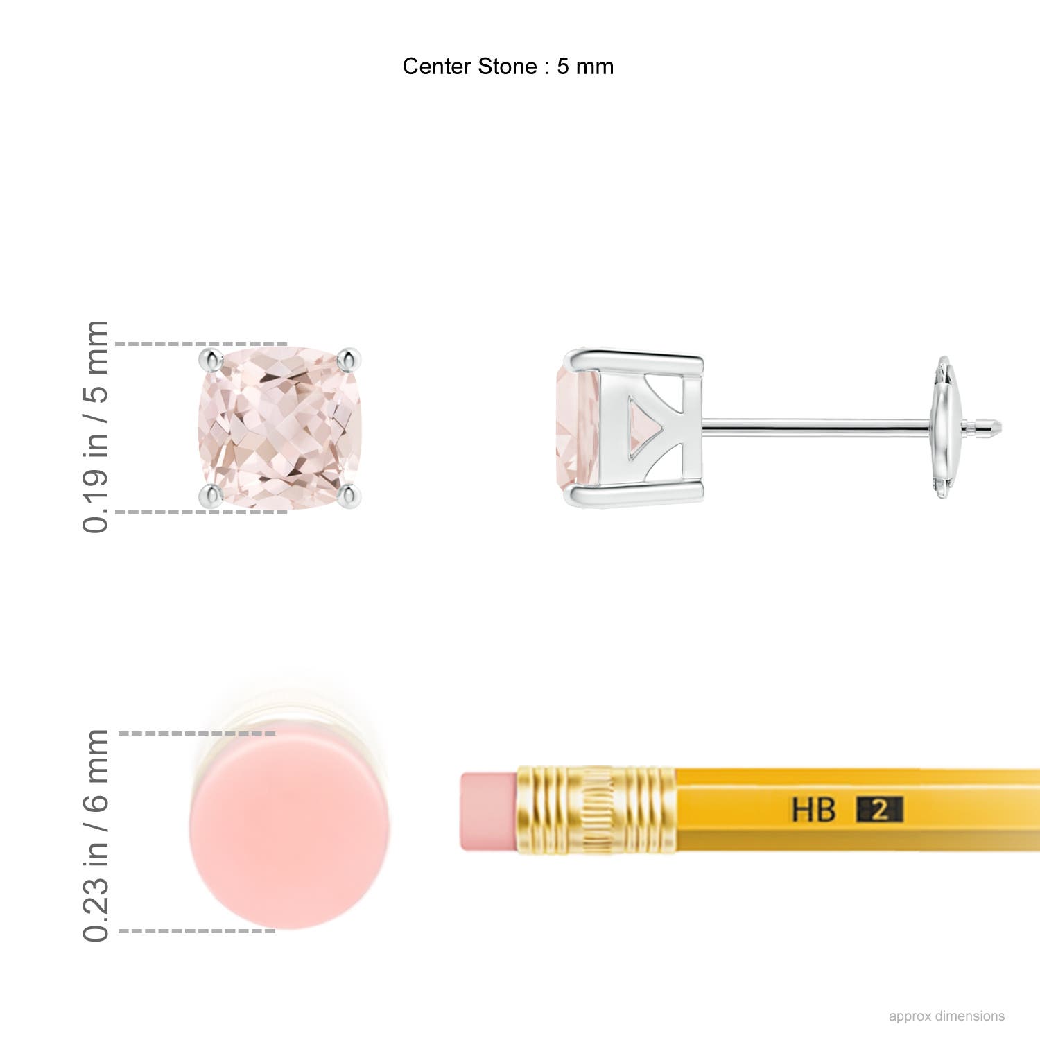 A - Morganite / 0.9 CT / 14 KT White Gold