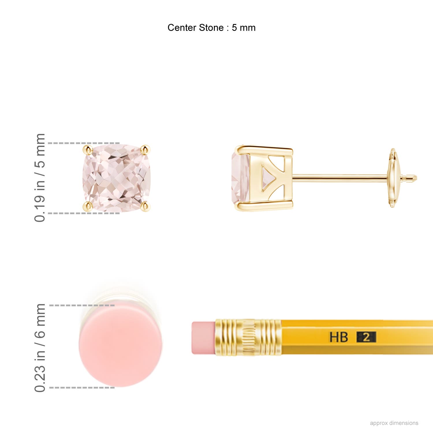 A - Morganite / 0.9 CT / 14 KT Yellow Gold