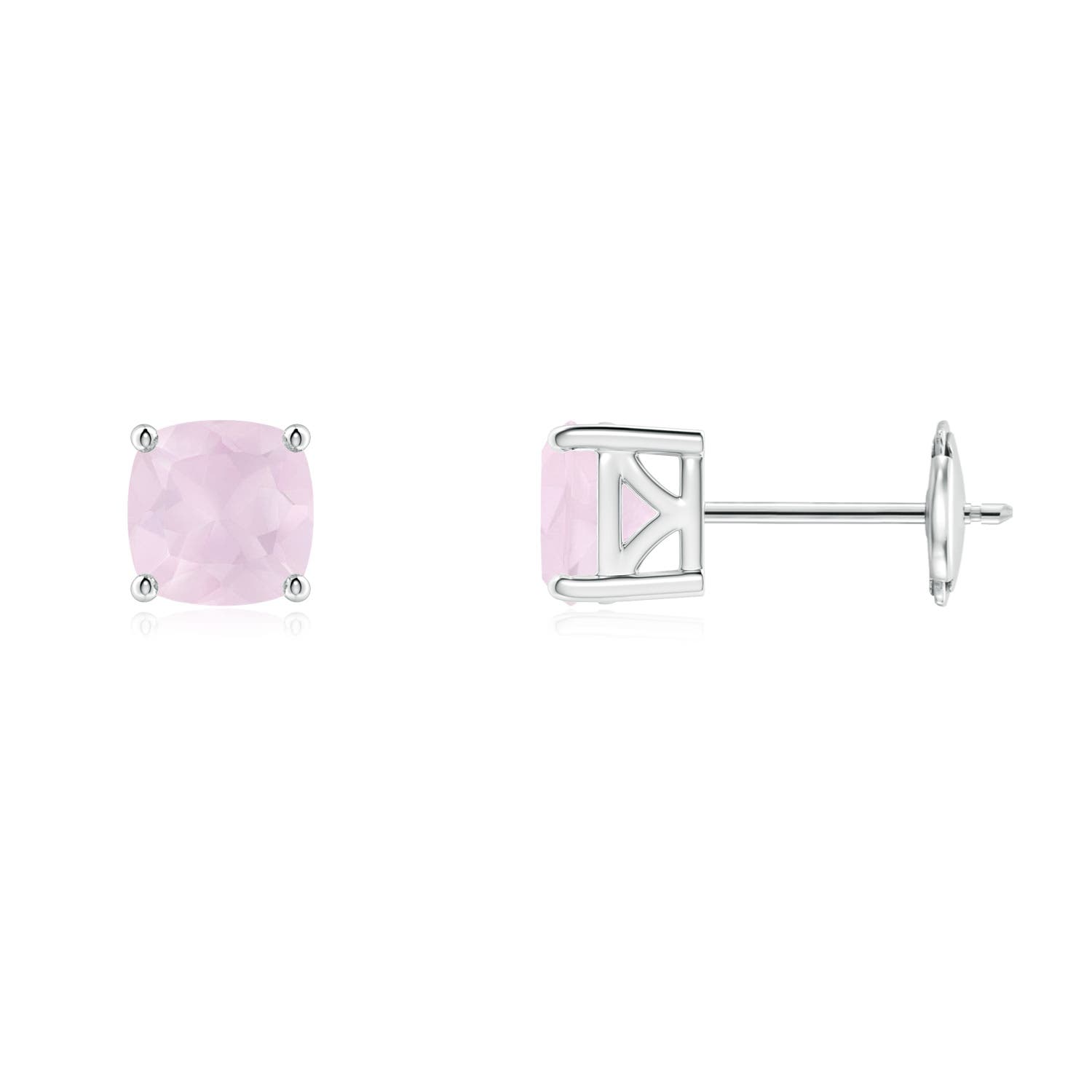 A - Rose Quartz / 1 CT / 14 KT White Gold