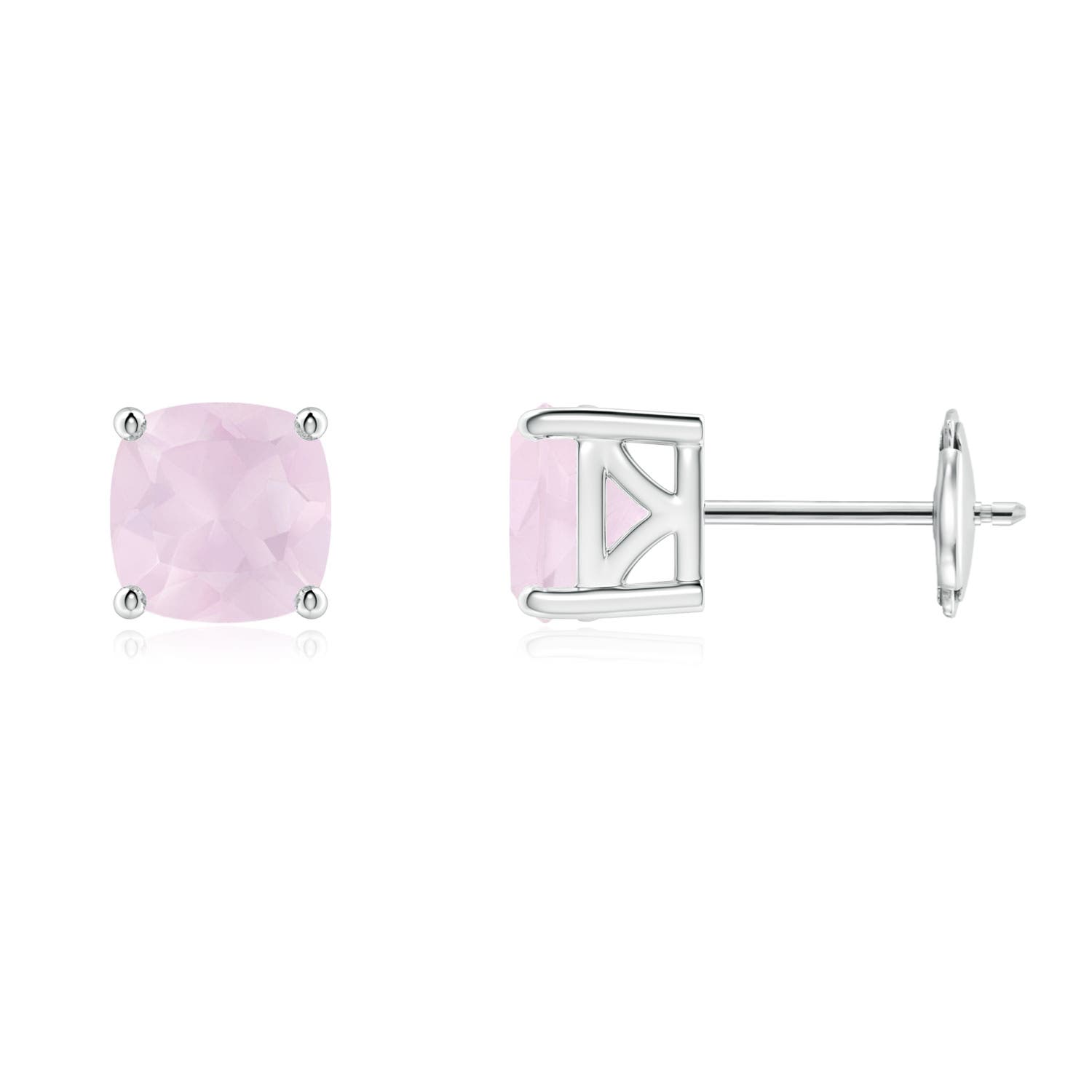 A - Rose Quartz / 1.5 CT / 14 KT White Gold