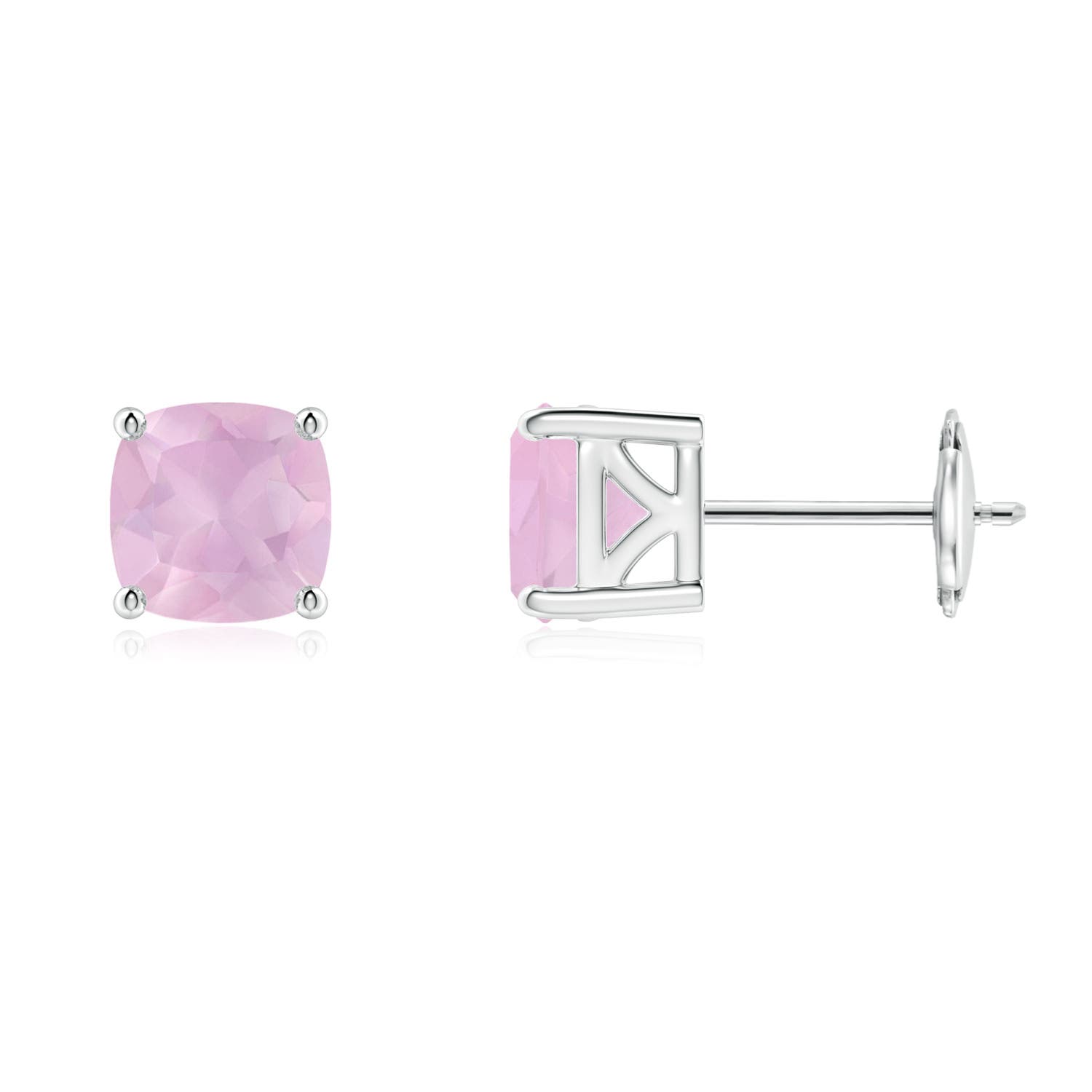 AAAA - Rose Quartz / 1.5 CT / 14 KT White Gold