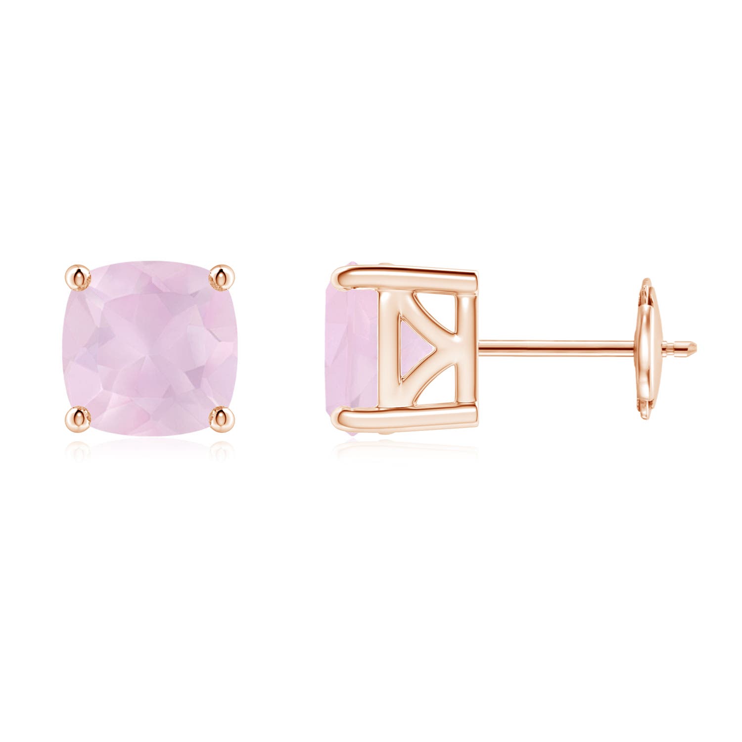 AA - Rose Quartz / 3 CT / 14 KT Rose Gold