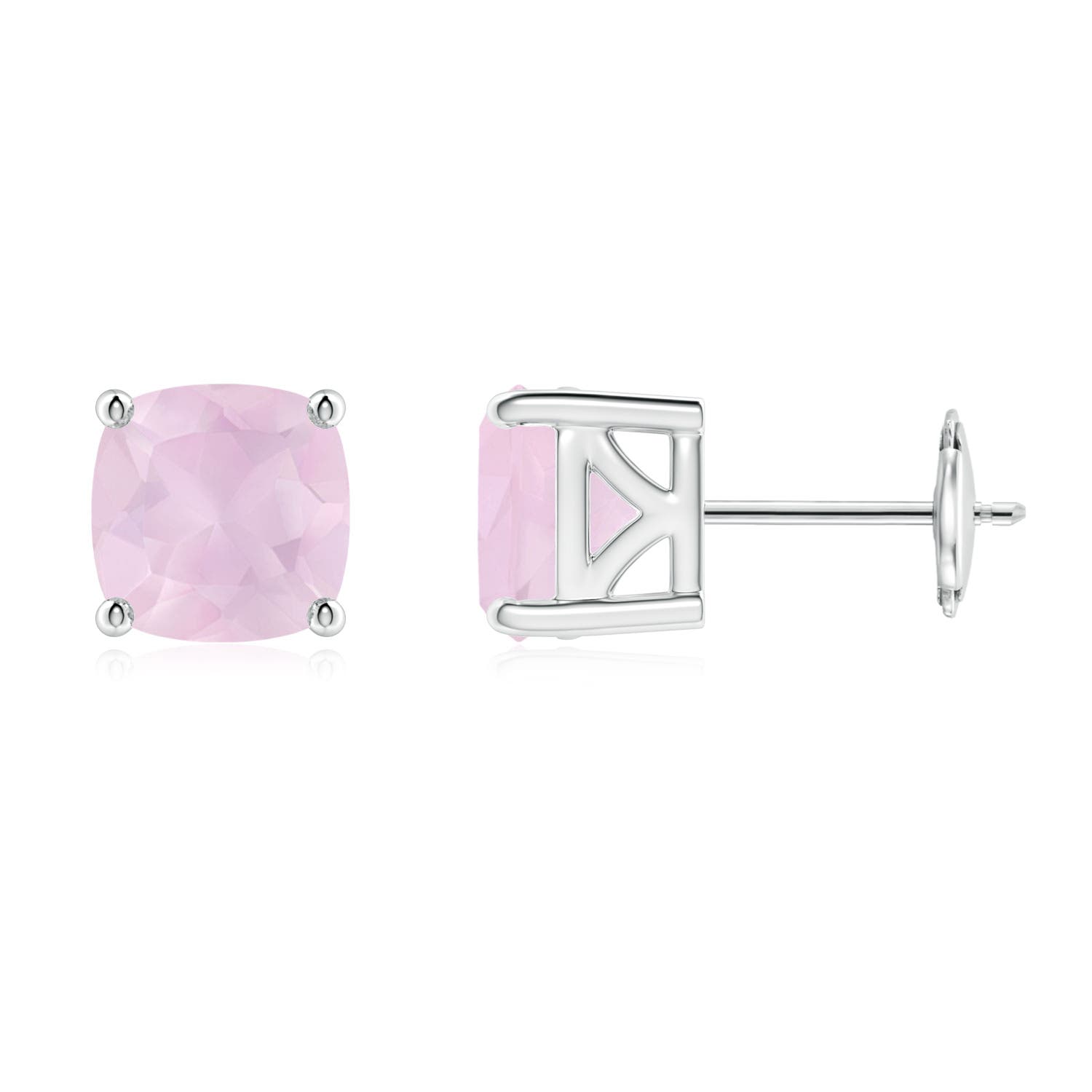 AA - Rose Quartz / 3 CT / 14 KT White Gold