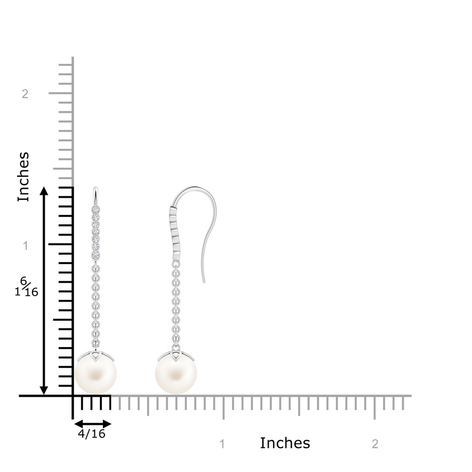 8mm AA Freshwater Pearl Long Dangle Earrings in S999 Silver product image