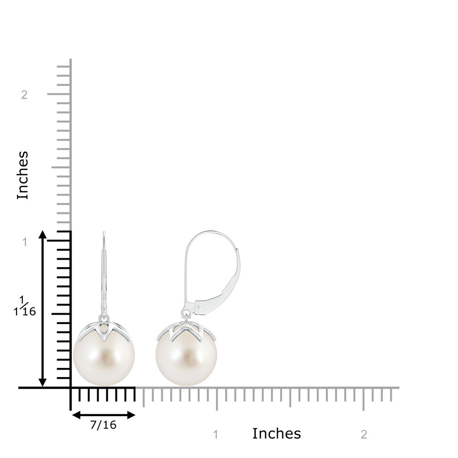 10mm AAAA South Sea Pearl Leverback Drop Earrings in White Gold product image