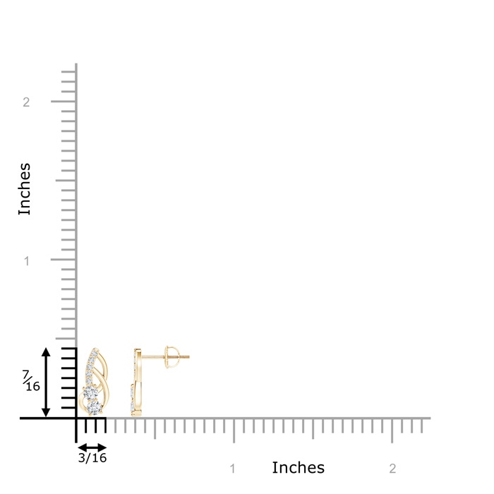 2.5mm GVS2 Prong-Set Double Diamond Loop Earrings in Yellow Gold product image