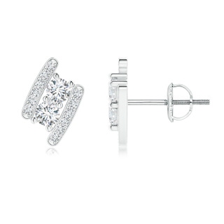 2.8mm GVS2 Classic Double Diamond Bypass Earrings in P950 Platinum