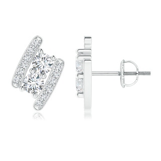 3.3mm GVS2 Classic Double Diamond Bypass Earrings in P950 Platinum