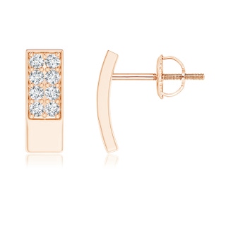 1.3mm GVS2 Pavé-Set Diamond Curved Bar Earrings in Rose Gold