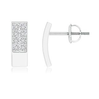 1.3mm HSI2 Pavé-Set Diamond Curved Bar Earrings in White Gold