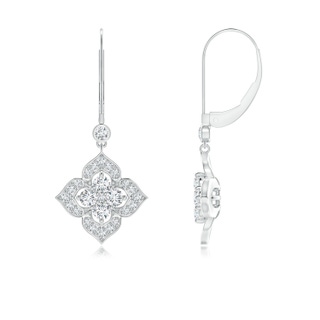 2.3mm GVS2 Diamond Clover Leverback Earrings in P950 Platinum