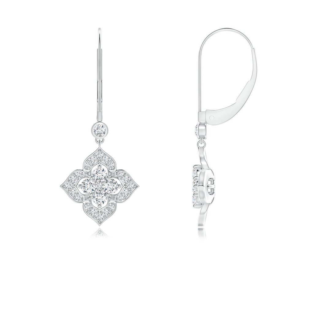 2mm GVS2 Diamond Clover Leverback Earrings in P950 Platinum