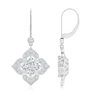 3.2mm GVS2 Diamond Clover Leverback Earrings in P950 Platinum