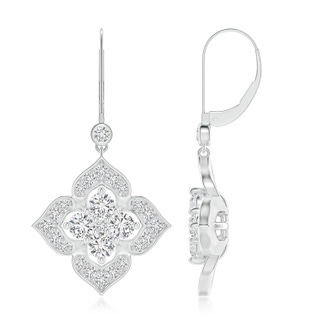 3.5mm HSI2 Diamond Clover Leverback Earrings in P950 Platinum