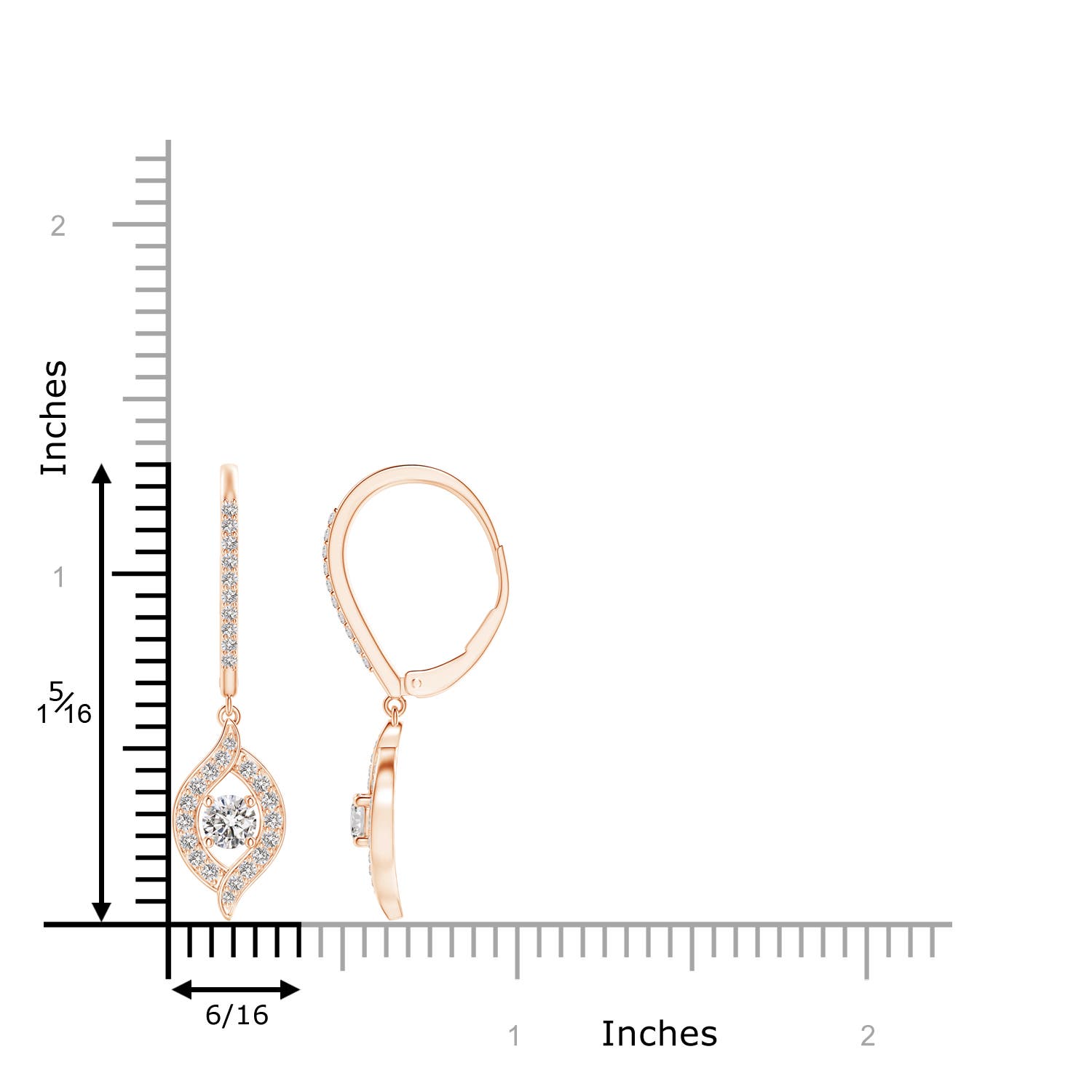 I-J, I1-I2 / 0.74 CT / 14 KT Rose Gold