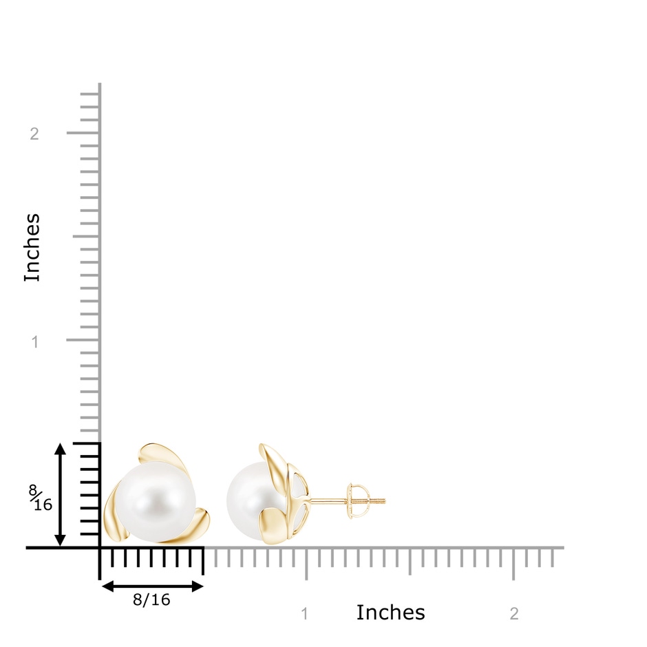10mm AA Freshwater Pearl Flower Stud Earrings in Yellow Gold product image