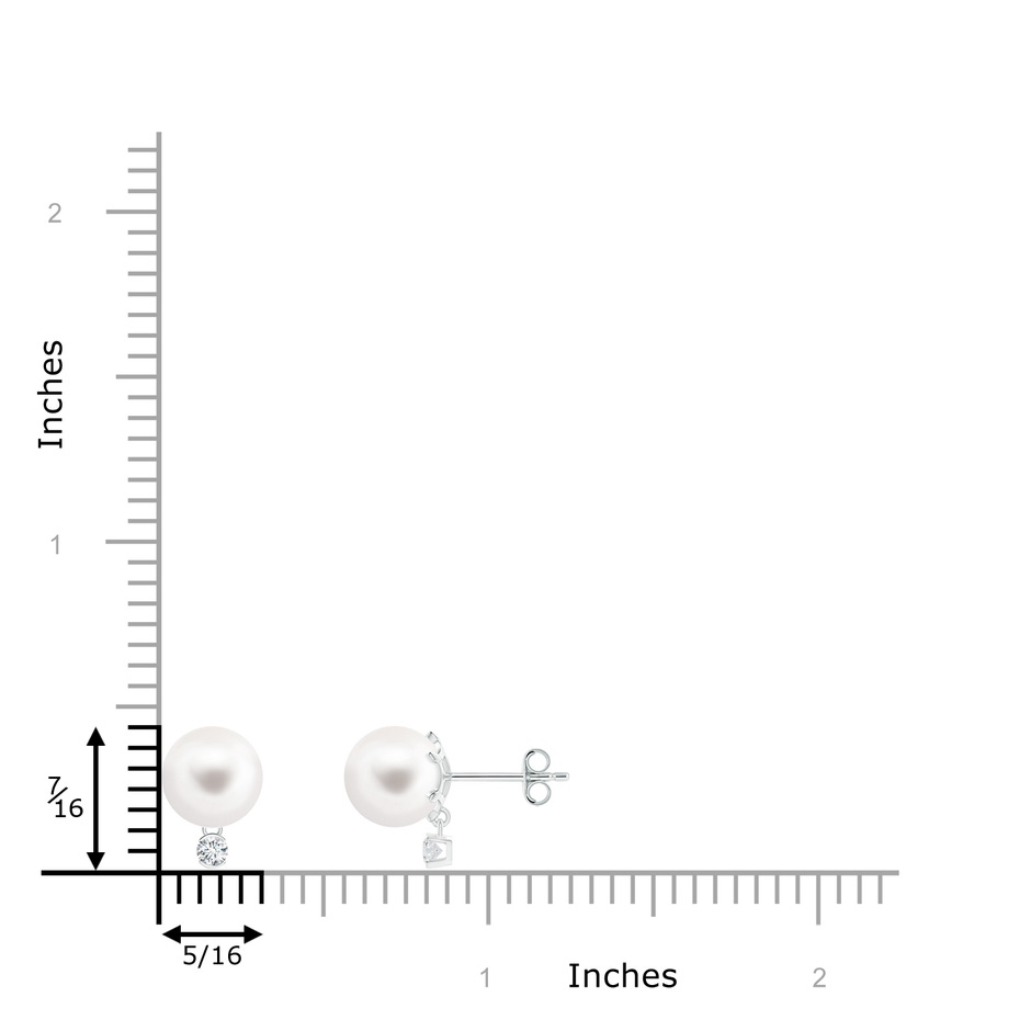 8mm AA Freshwater Pearl Studs with Diamond in S999 Silver product image
