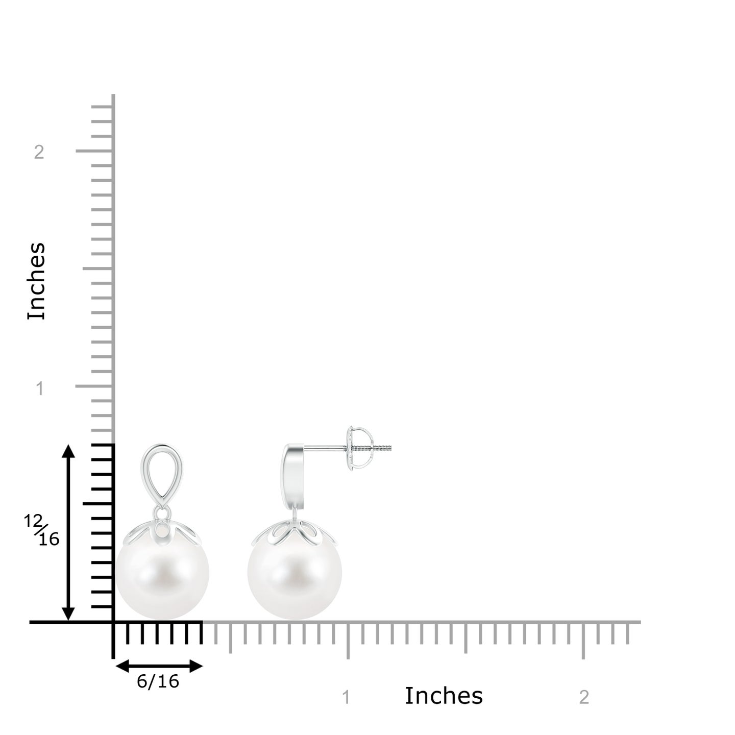 Solitaire Freshwater Cultured Pearl Dangle Earrings