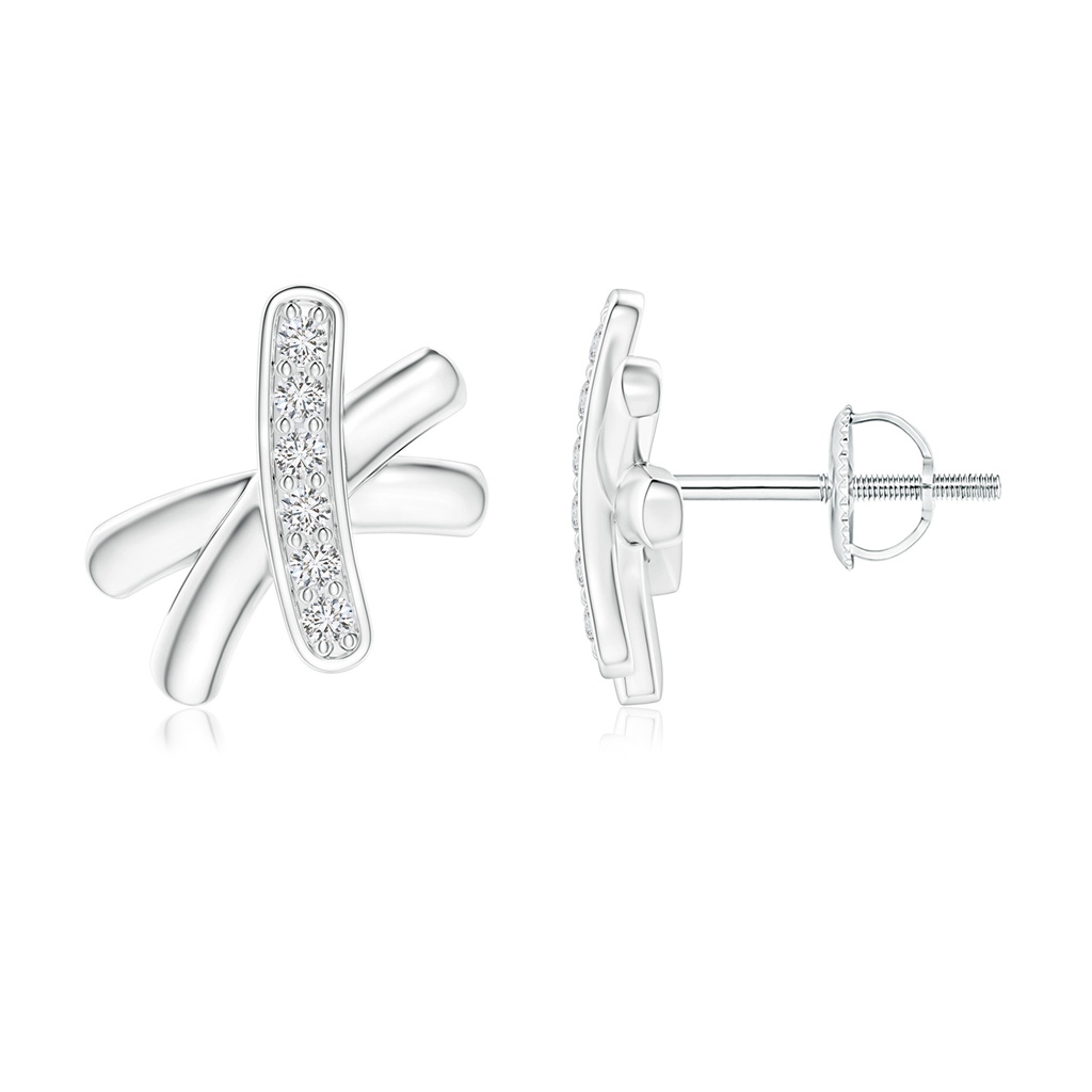1.4mm HSI2 Pavé-Set Diamond Multiple Bar Stud Earrings in White Gold