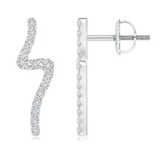 1.4mm HSI2 Diamond Wave Stud Earrings in White Gold