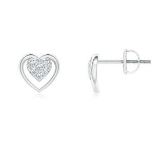 1.3mm GVS2 Clustre Diamond Open Heart Stud Earrings in P950 Platinum