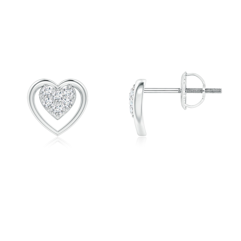 1.3mm GVS2 Clustre Diamond Open Heart Stud Earrings in P950 Platinum 