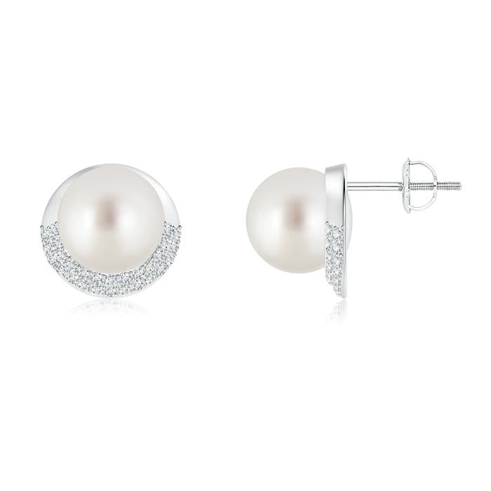 AAA - South Sea Cultured Pearl / 10.84 CT / 14 KT White Gold