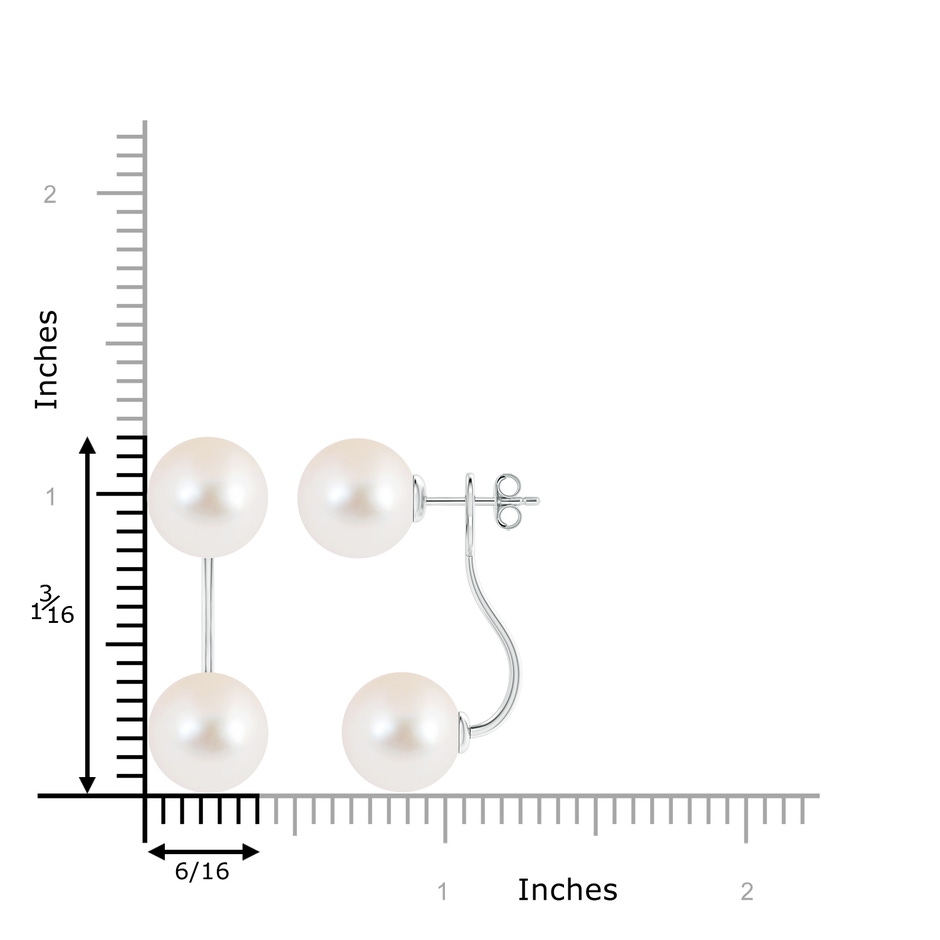 10mm AAA Two Stone Freshwater Pearl Front Back Earrings in S999 Silver product image