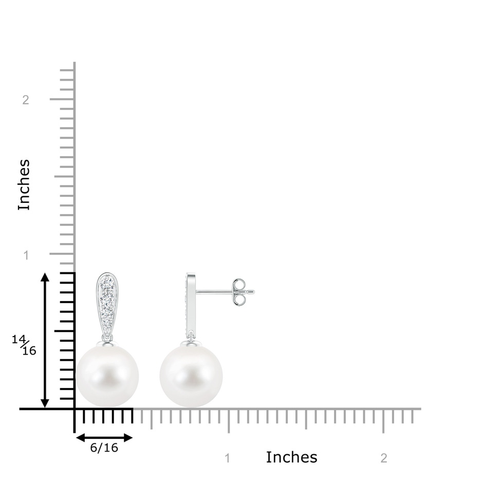 10mm AA Freshwater Pearl and Diamond Dangle Earrings in S999 Silver product image