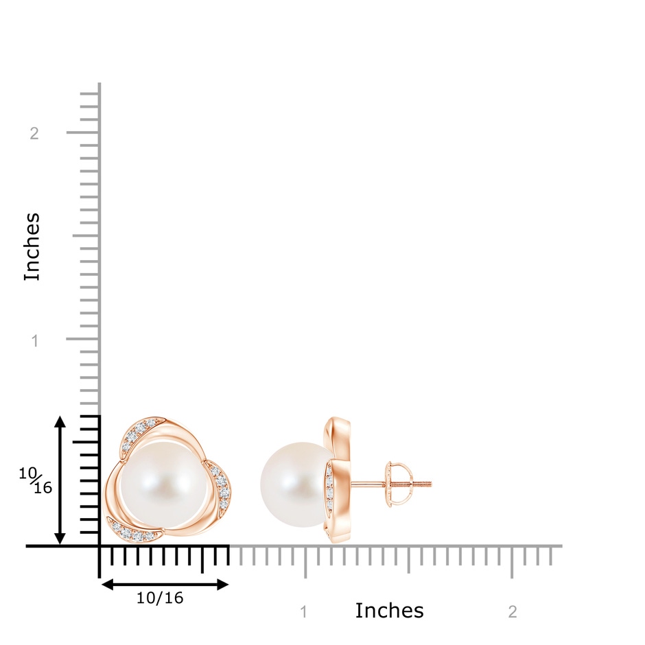 10mm AAA Freshwater Pearl Floral Stud Earrings in Rose Gold product image