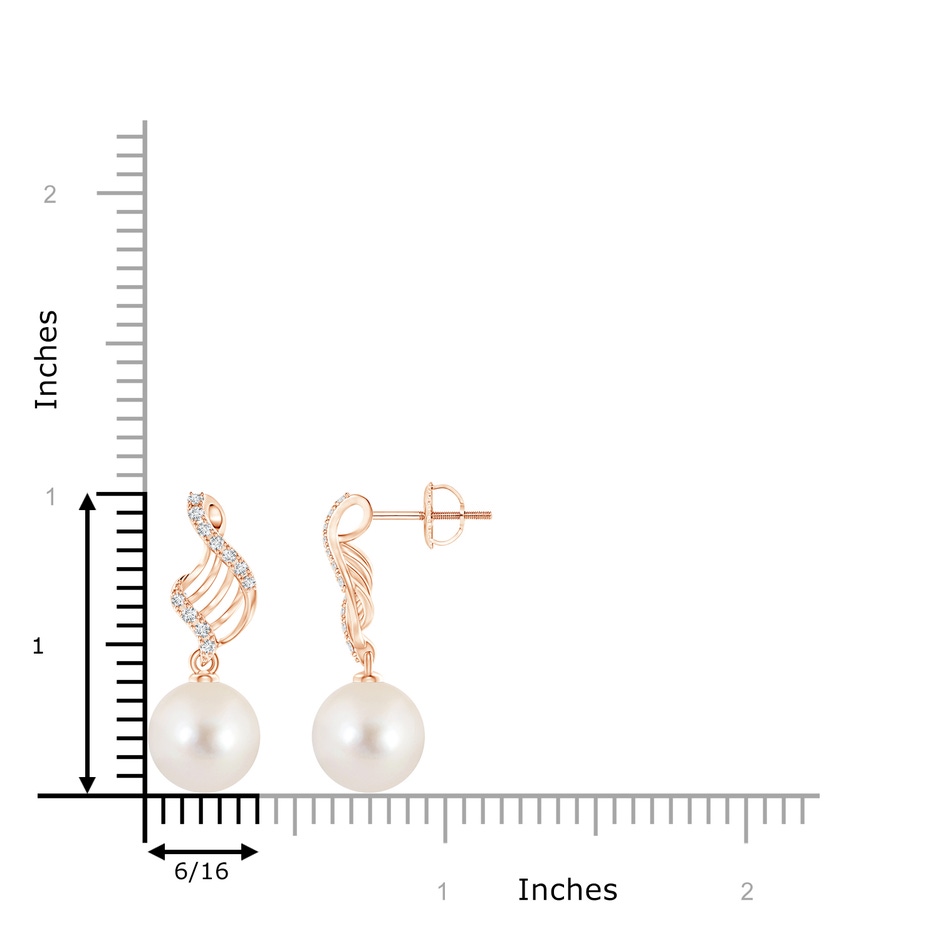 10mm AAAA Freshwater Pearl Swirl Dangle Earrings in Rose Gold product image