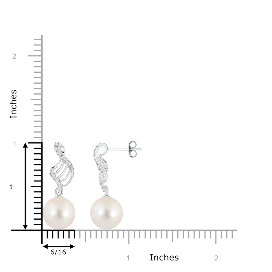 10mm AAAA Freshwater Pearl Swirl Dangle Earrings in S999 Silver product image