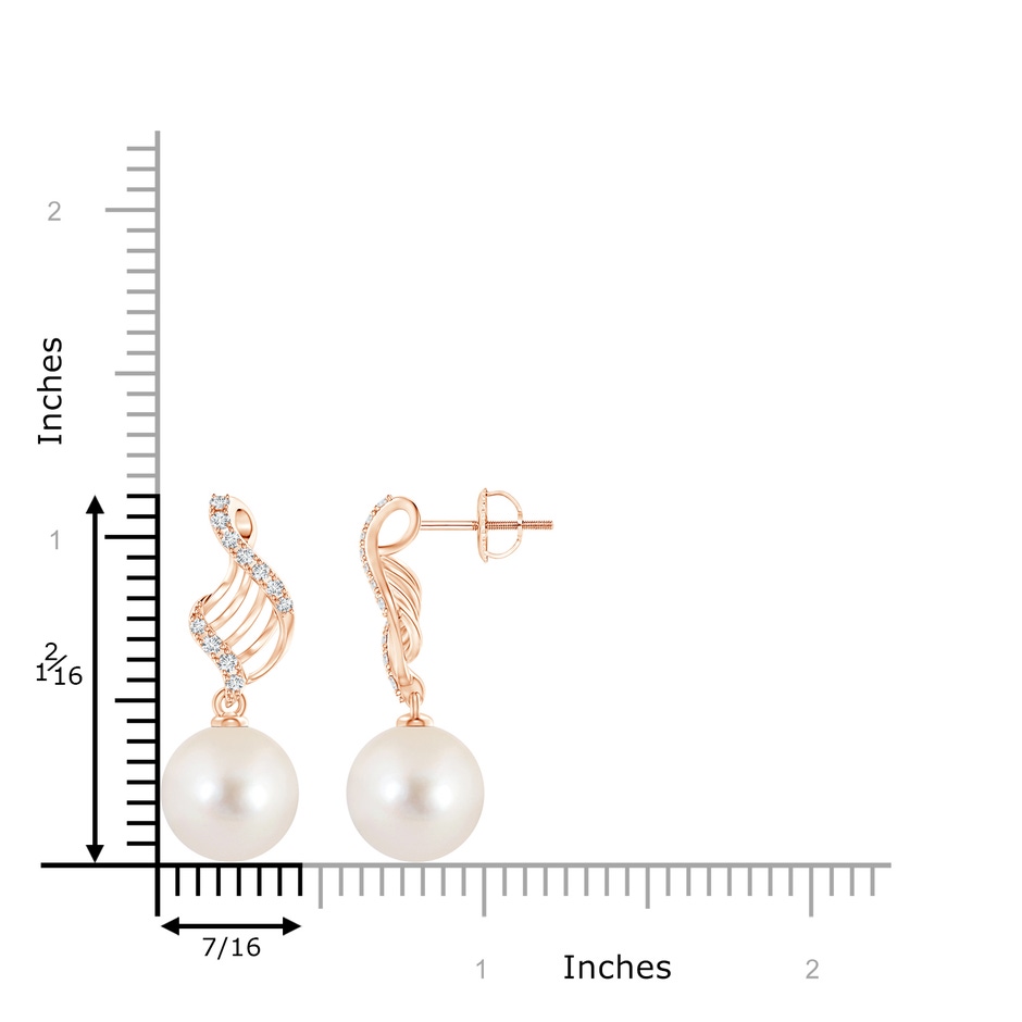 11mm AAAA Freshwater Pearl Swirl Dangle Earrings in Rose Gold product image