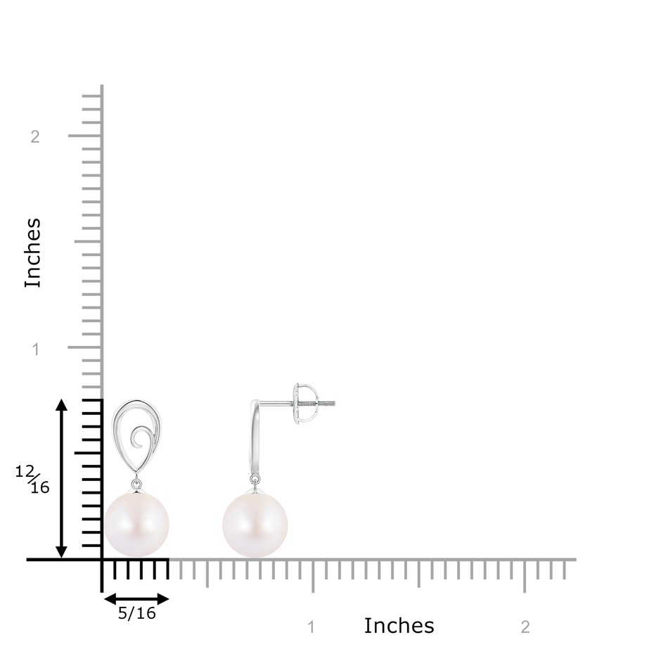 8mm AA Japanese Akoya Pearl Drop Earrings with Metal Loop in White Gold product image