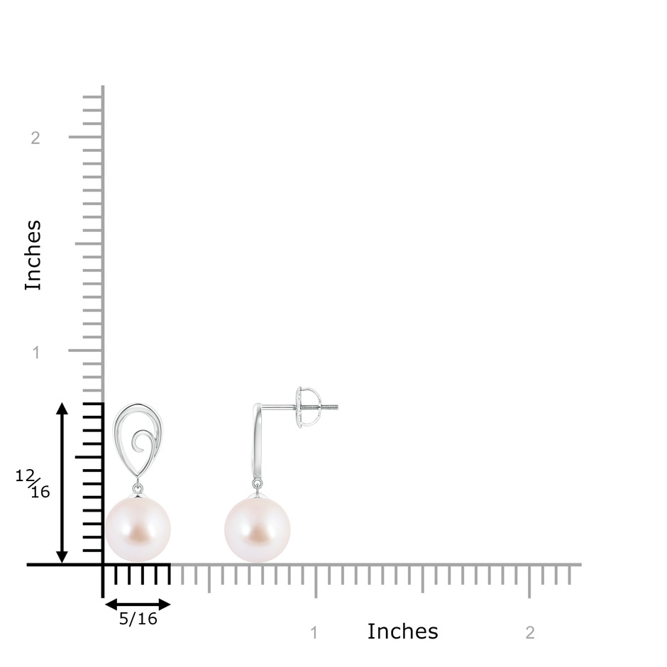 8mm AAA Japanese Akoya Pearl Drop Earrings with Metal Loop in White Gold product image