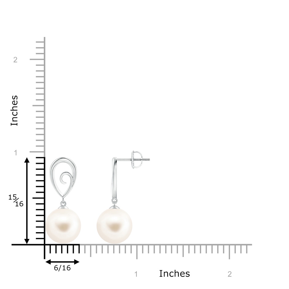 10mm AAA Freshwater Pearl Drop Earrings with Metal Loop in White Gold product image