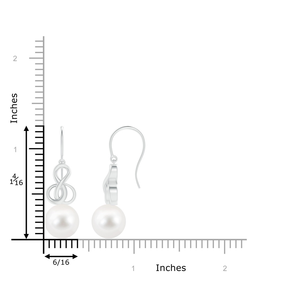 10mm AA Freshwater Pearl Intertwined Infinity Earrings in S999 Silver product image