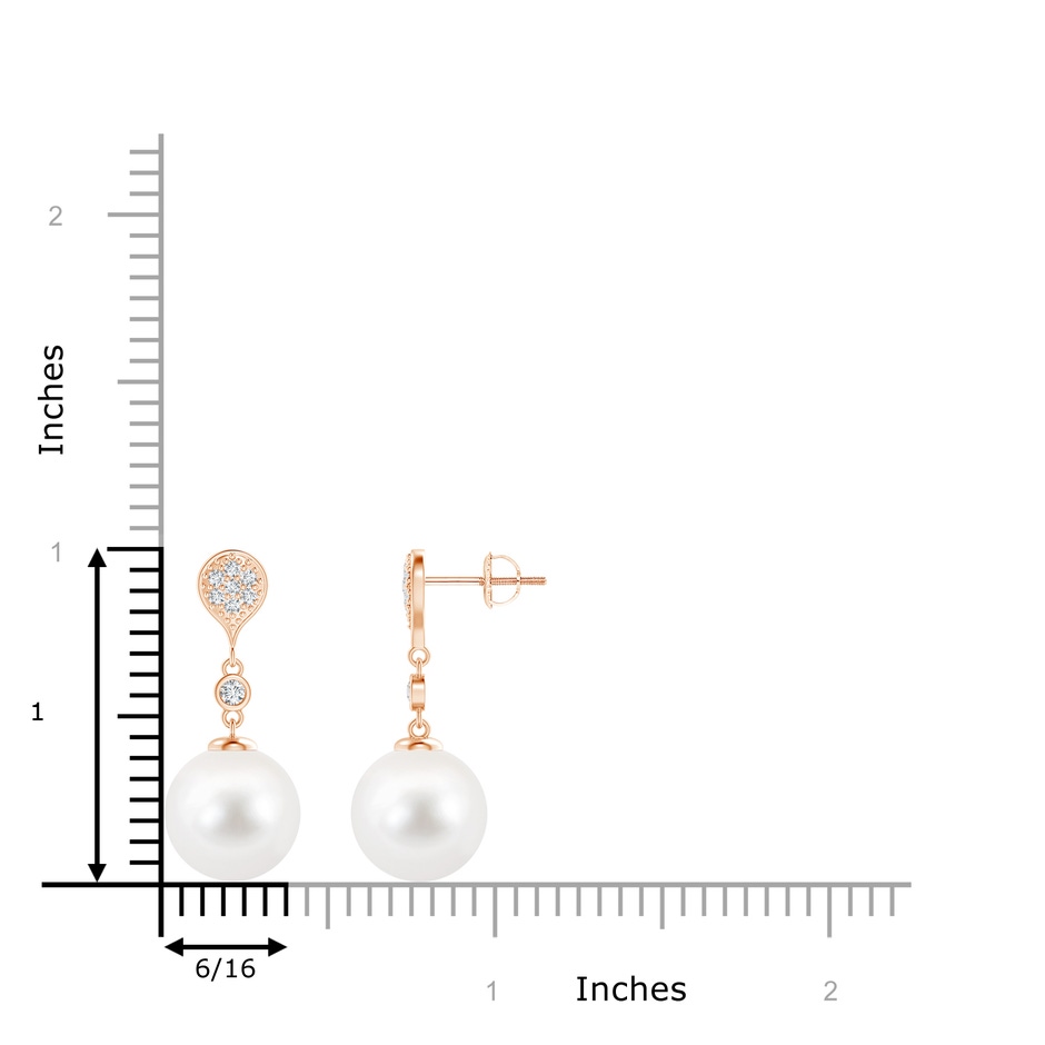 10mm AA Freshwater Pearl Inverted Teardrop Earrings in 9K Rose Gold product image