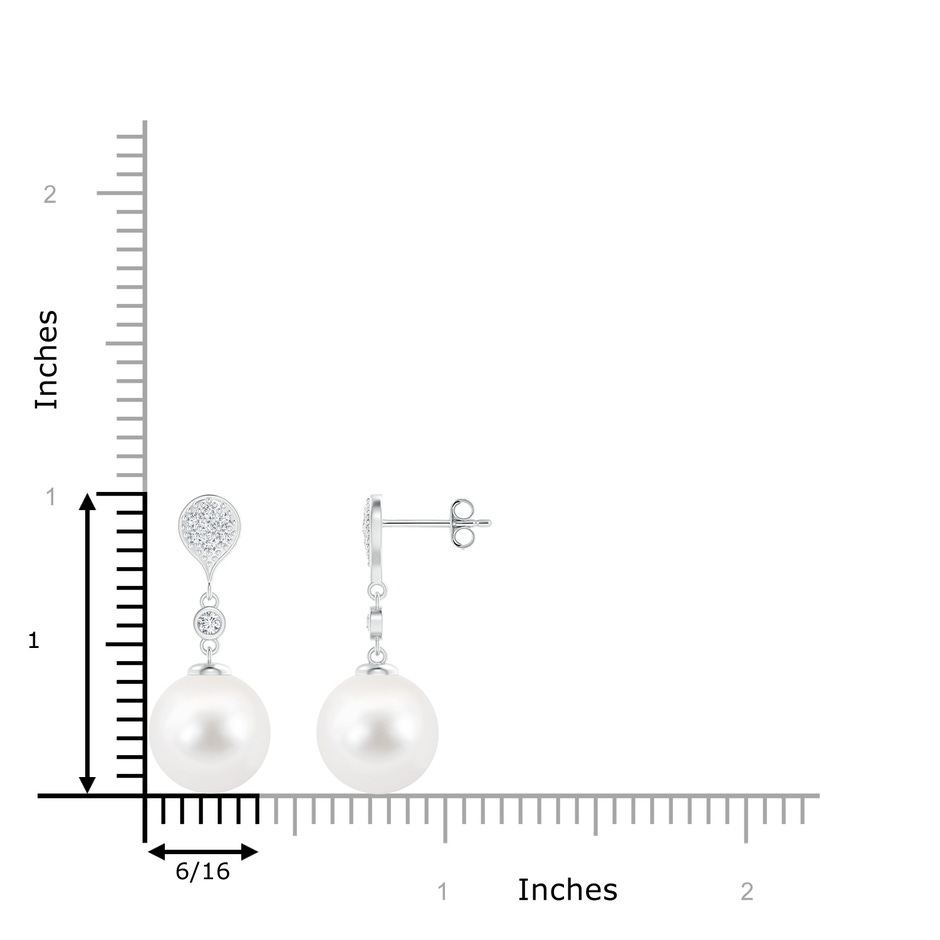 10mm AA Freshwater Pearl Inverted Teardrop Earrings in S999 Silver product image