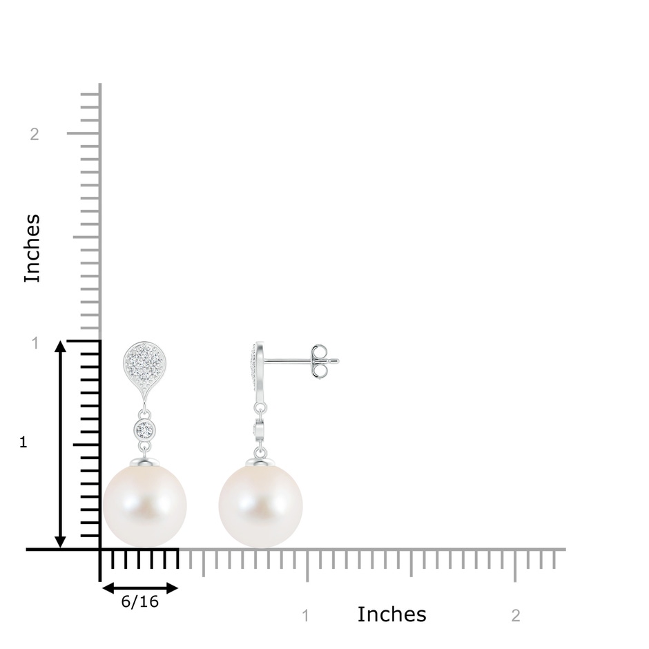 10mm AAA Freshwater Pearl Inverted Teardrop Earrings in S999 Silver product image