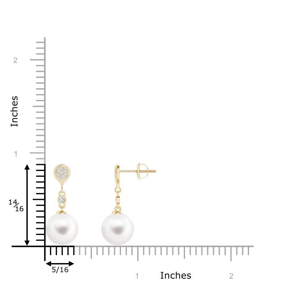 8mm AA Freshwater Pearl Inverted Teardrop Earrings in Yellow Gold product image