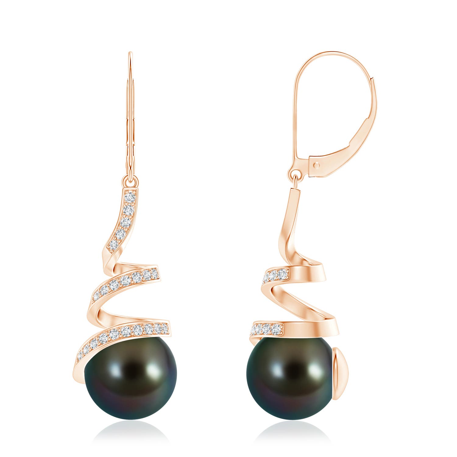 Rose Gold Tahitian Cultured Pearl Earrings