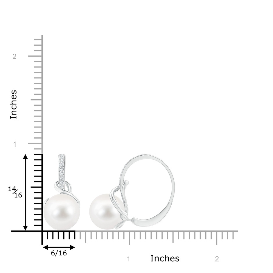 10mm AA Solitaire Freshwater Pearl Leverback Earrings in White Gold product image
