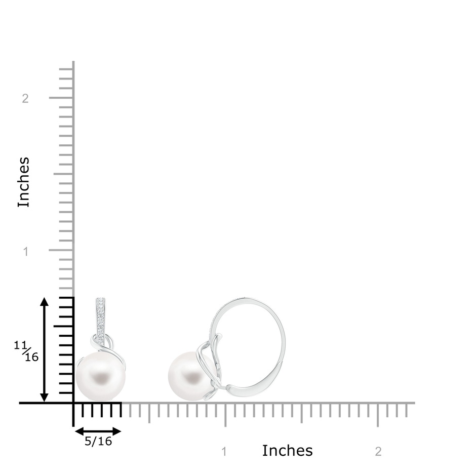 8mm AA Solitaire Freshwater Pearl Leverback Earrings in White Gold product image
